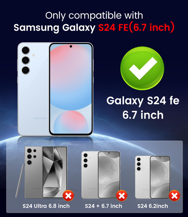 LEKEVO Magnetic for Samsung Galaxy S24 FE Case [Compatible with MagSafe][Built-in Camera Lens Protector] Slim Soft Silicone Bumper Shockproof Metalli