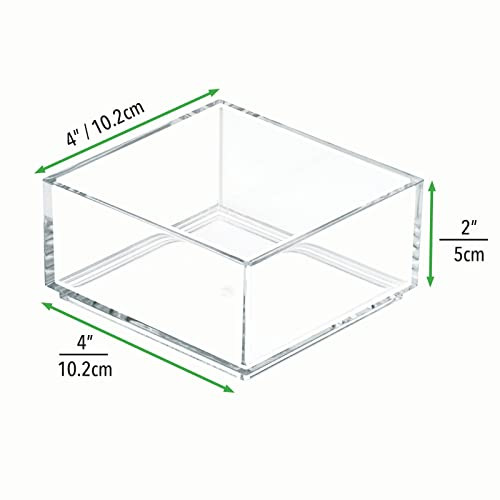 mDesign Plastic Square Desk Organizer Tray for Home Office, Drawers, Desktop, Holder for Pens, Paper Clips, Office Supply Accessory - Lumiere Collect