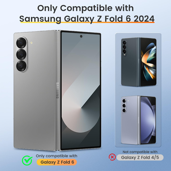 VEGO for Samsung Galaxy Z Fold 6 Case with Stand, [Full-Body Protective] Built-in Screen Protector & Slide Lens Cover & Hinge Protection & 360° Magne