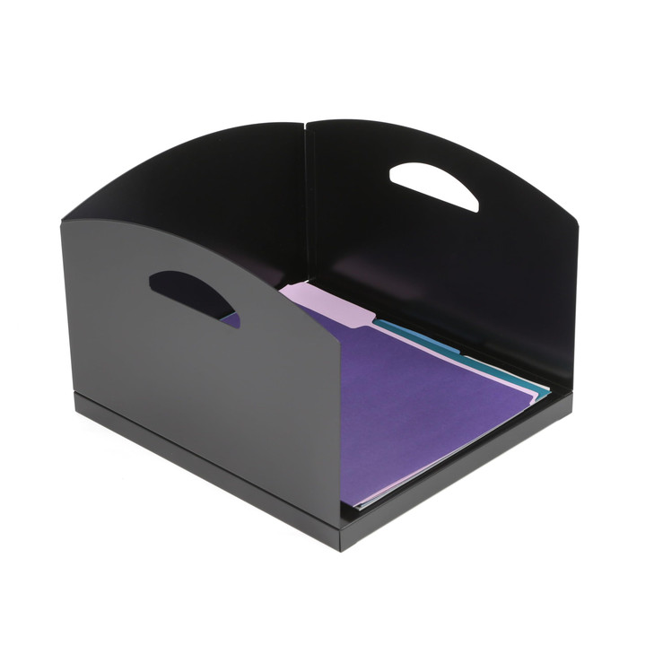 Huron Large Desk Inbox Tray, Black Commercial Grade Steel