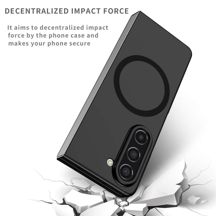 CCSamll Magnetic Phone Case for Samsung Galaxy Z Fold 6 5G, Military-Grade Shockproof Case Built-in Magnet Circle Cover for Samsung Galaxy Z Fold6, M