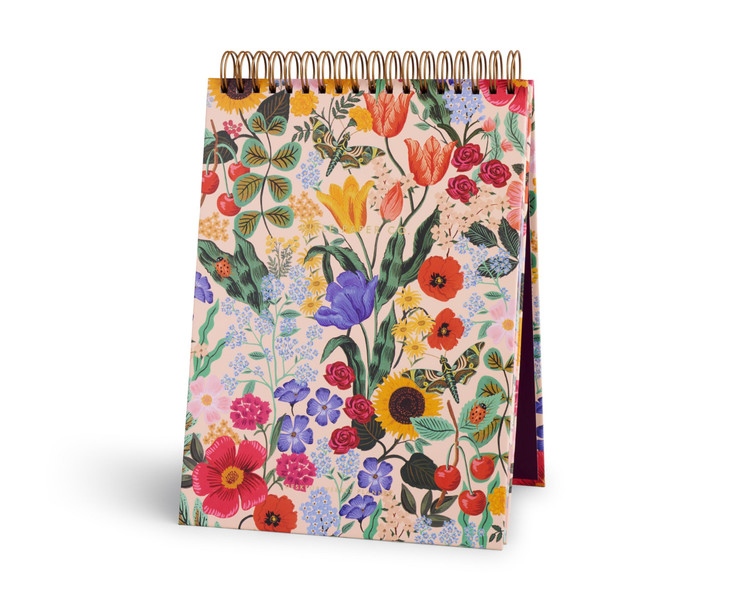 RIFLE PAPER CO. Desktop Weekly Planner | 52 Undated Pages Printed Front and Back, Spiral Bound, Undated Weekly Pages, Printed in Full Color and Foil