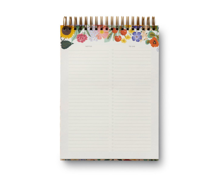 RIFLE PAPER CO. Desktop Weekly Planner | 52 Undated Pages Printed Front and Back, Spiral Bound, Undated Weekly Pages, Printed in Full Color and Foil