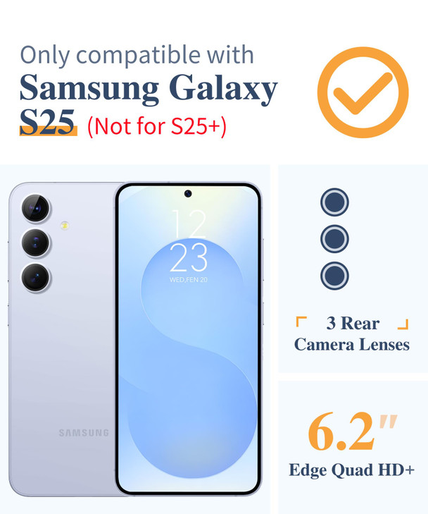 GVIEWIN Compatible with Samsung Galaxy S25 Case, Clear Floral Slim Shockproof Protective Women Phone Case, Non-Yellowing, with Screen Protector & Cam