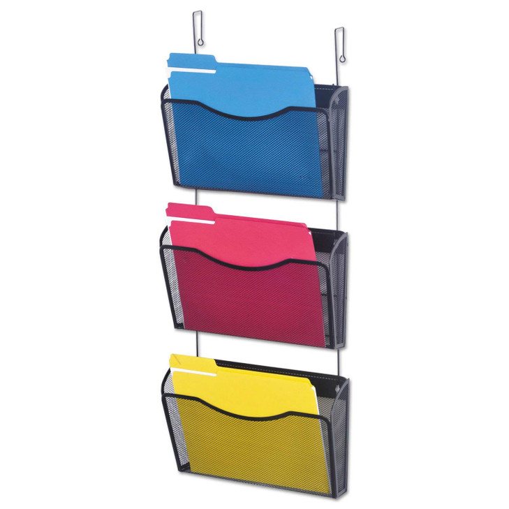 Universal 20011 Mesh Three-Pack Wall Files with Hanger, Letter, Black