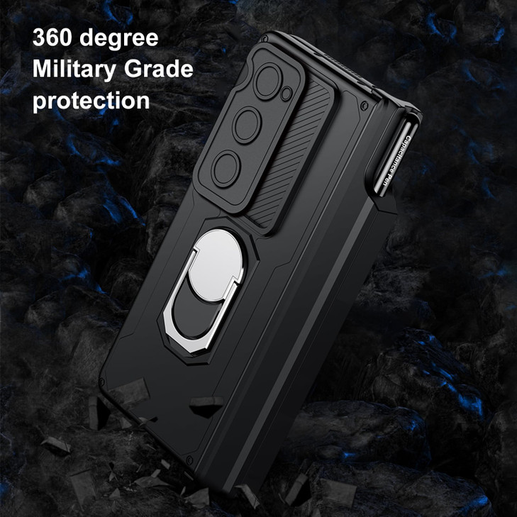 Libeagle Compatible with Samsung Galaxy Z Fold 2 Case Heavy Duty Protective, Camera Lens Cover, Capacitance Pen & Pen Holder & Hinge Protection, Scre