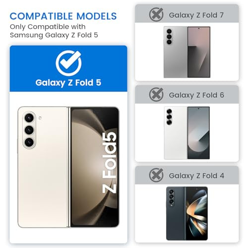 VEGO for Galaxy Z Fold 5 Case, with [S Pen Holder][Hinge Protection][360-degree Rotating Kickstand][Slide Camera Cover][Front HD Screen Protector] Pr