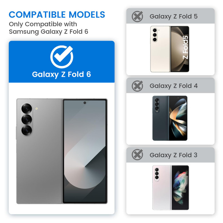 VEGO for Galaxy Z Fold 6 Case with Kickstand, Hinge Protection & Belt Clip Holster & Front Screen Protector & Slide Camera Cover Magnetic Kickstand C