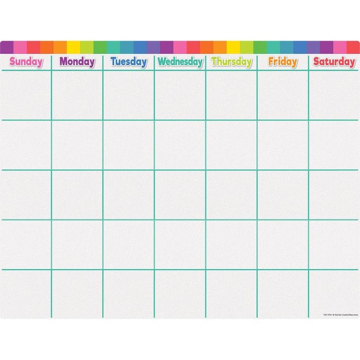 Teacher Created Resources® Colorful Calendar Write-On/Wipe-Off Chart