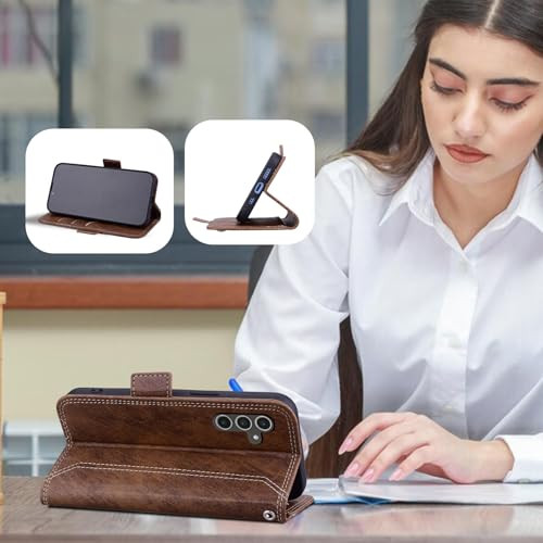 Varohix Wallet Case for Samsung Galaxy A16 5G 6.7" with RFID Blocking Credit Card Holder, PU Leather Folio Flip Kickstand Protective Shockproof Cover