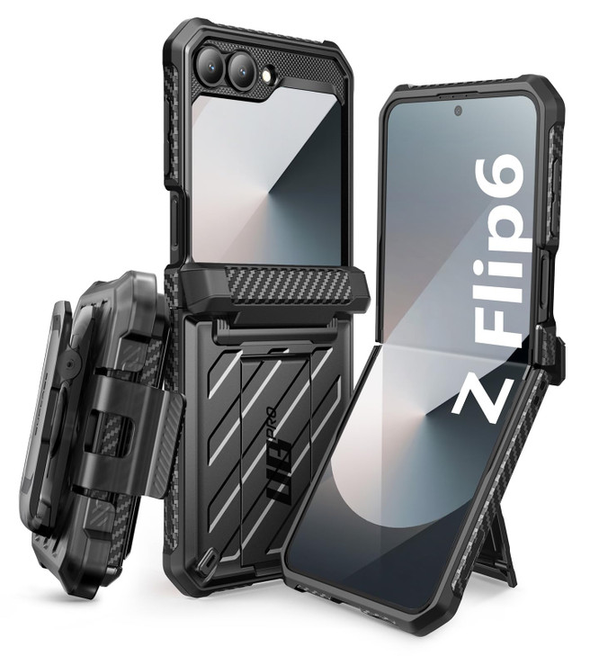 SUPCASE for Samsung Galaxy Z Flip 7 FE Case with Stand & Belt-Clip (Unicorn Beetle Pro), [Hinge Protection] [Front Screen Protector] Full Body Rugged