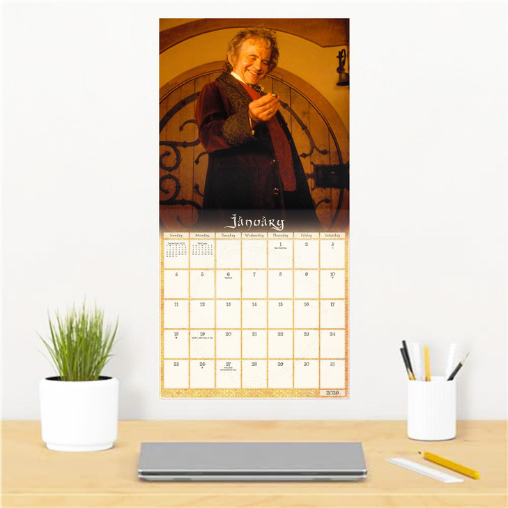 The Lord of the Rings Calendar 2026 - Deluxe 2026 Middle-Earth Wall Calendar Bundle with Over 100 Reminder Stickers (The Hobbit Gifts, Office Supplie