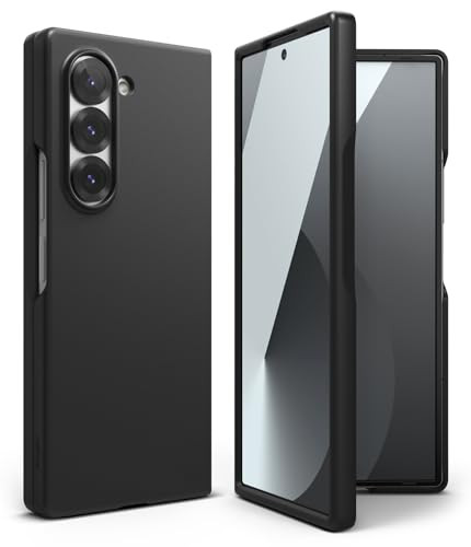 Ringke Slim [Anti-Yellowing Material] Compatible with Samsung Galaxy Z Fold 6 Case for Women and Men, Solid Sleek Protective Phone Cover - Black
