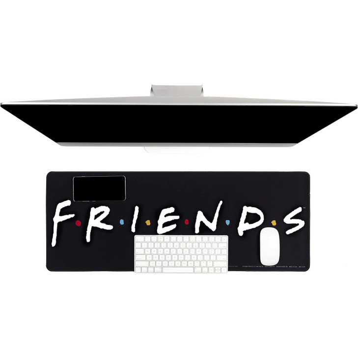 Friends Computer Desk Mat for Teens and Adults - Bundle with 12" x 31" TV Show Logo Computer Mousepad Plus Bookmark | Friends TV Sitcom Desk Office S