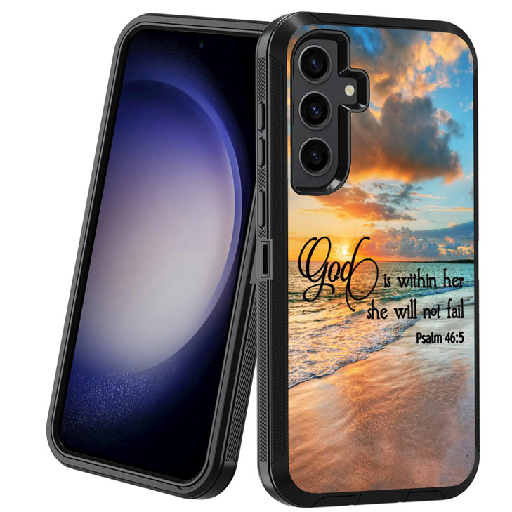 BXIKEOPIU for Samsung Galaxy S24 FE Case, Heavy Duty 3-Layer Shockproof Dust/Drop Proof Full-Body Rugged Protective Cover for Samsung Galaxy S24 FE 5