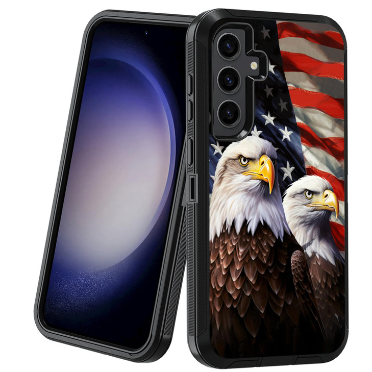 BXIKEOPIU for Samsung Galaxy S24 FE Case, Heavy Duty 3-Layer Shockproof Dust/Drop Proof Full-Body Rugged Protective Cover for Samsung Galaxy S24 FE 5