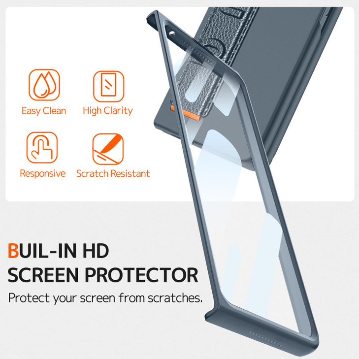 Ninki Compatible Samsung Galaxy Z Fold 6 Case with Screen Protector & Hand Strap, Thin Shockproof Grip Case for Galaxy Fold 6 Phone, Green