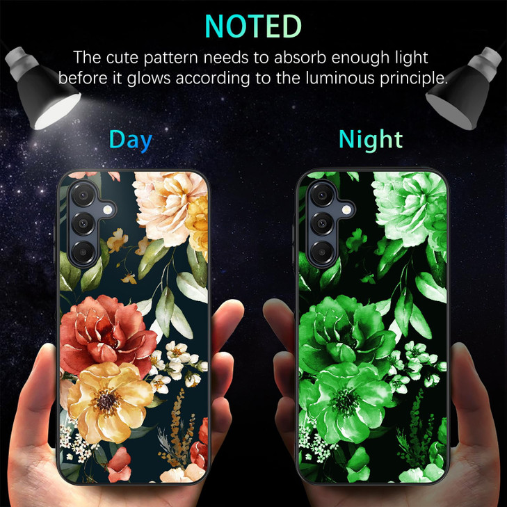 VENINGO Galaxy A16 5G Phone Case,Samsung Galaxy A16 5G Case,Slim Fit Glow in The Dark Blossoms Floral Design Shockproof Hybrid Bumper Drop Protection