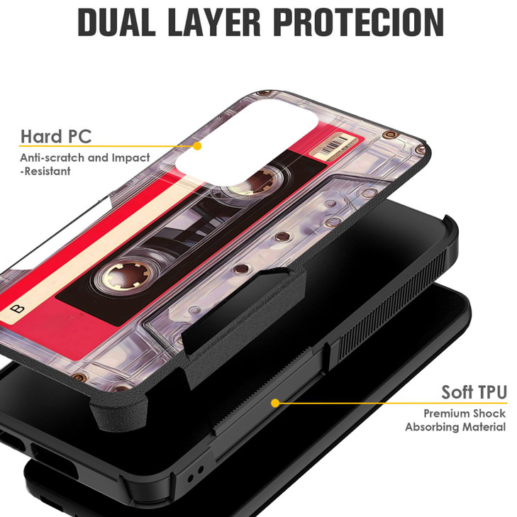 CICPLKSE for Galaxy S24 FE Case,Dual Layer Heavy Duty Hybrid Shockproof Hard PC Soft Silicone TPU Bumper Protective Cover Case for Samsung Galaxy S24