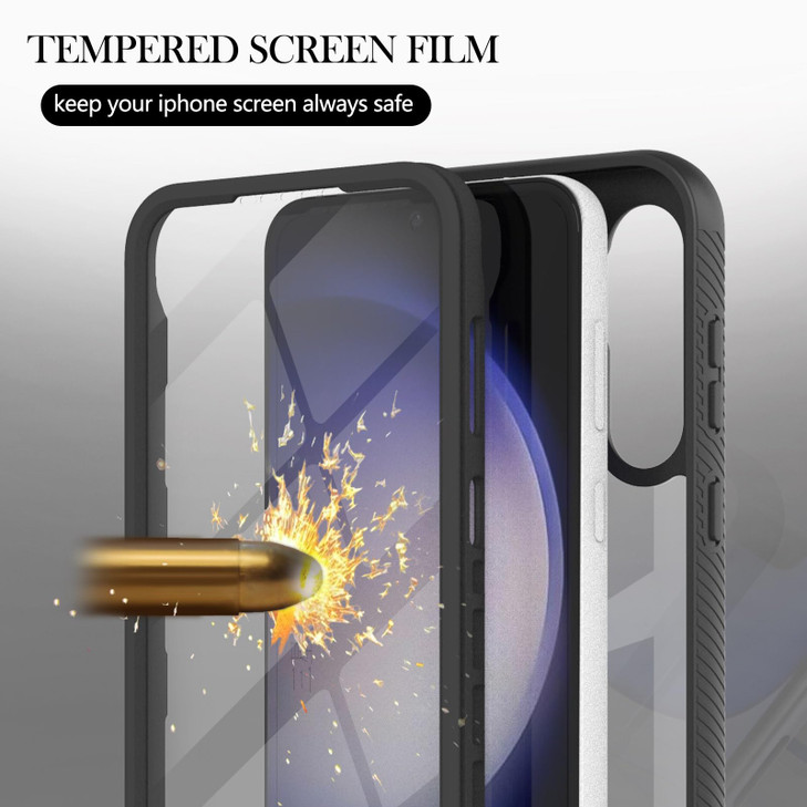 Eilkmcre for Samsung Galaxy S24 FE Case, Samsung S24 FE 5G Phone Case with Built-in Screen Protector Clear Slim Back Cover Shockproof Rugged Heavy Du