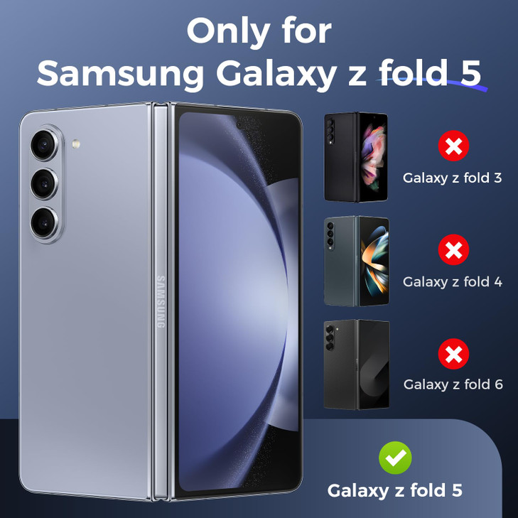 Ruky for Samsung Galaxy Z Fold 5 Case, Full Body Cover with Built-in Screen Protector, Support Wireless Charging Hard PC Slim Protective Phone Cover,