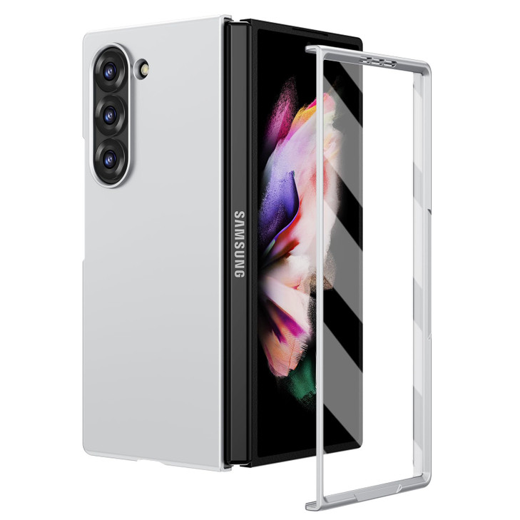 Ruky Case for Samsung Galaxy Z Fold 6, with Built-in Screen Protector Full Body Cover, Support Wireless Charging Hard PC Slim Shockproof Protective P