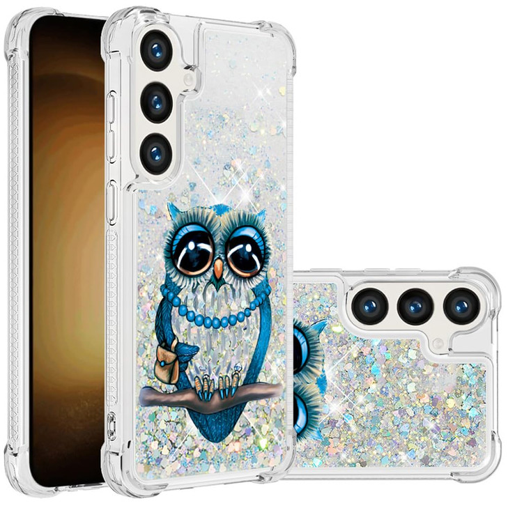 Monwutong Slim Fit Case for Samsung Galaxy S24 FE,Bling Crystal Quicksand Effect TPU Bumper Fashion Case,Screen and Camera Protection Phone Cover for