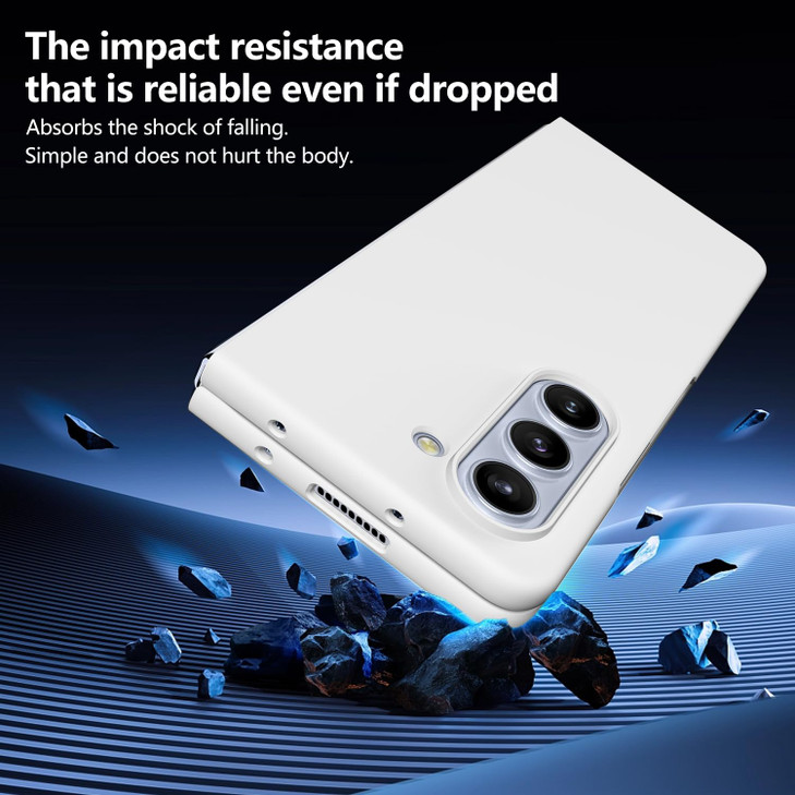 JUMIUSTNB Compatible with Galaxy Z Fold 4 Case, Clear Hard PC Cover Cute Simple Never Yellowing Lightweight Matte Protective Slim Bumper Phone Case f