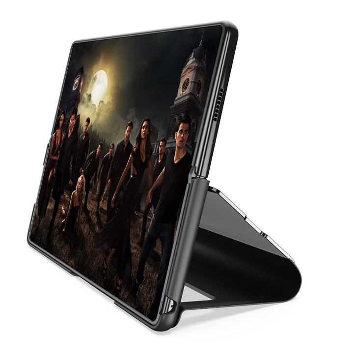 CCSamll Samsung Galaxy Z Fold 2 Case, Luxury Mirror Design Clear View Smart Window Screen Display Case Support Wireless Charging Flip Phone Cover for