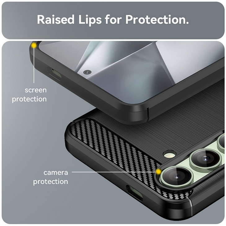 Sidande Case for Galaxy S24 FE Case, Samsung S24 FE SM-S721U Case, Ultra Slim Phone Cover with Shock-Absorption Carbon Fiber TPU Rubber Protective Ca