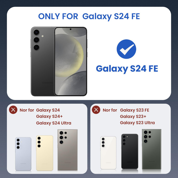 Ruky for Galaxy S24 FE Case with Screen Protector Not for S23 FE Clear