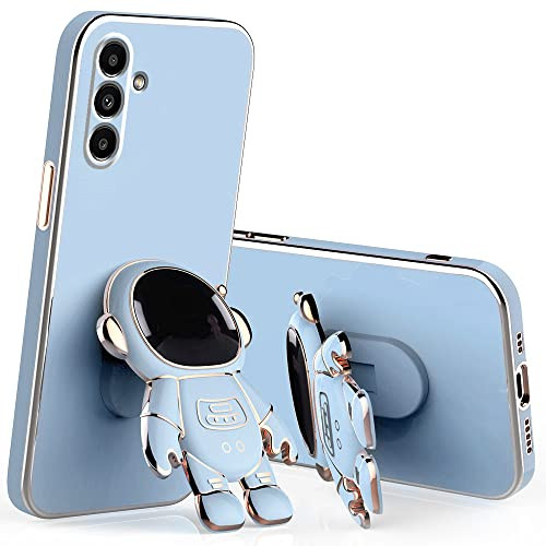 Hlgcokro for Samsung Galaxy S24 FE Case with Cute Astronaut Hidden Stand, Compatible with SamsungS24 FE Phone Case for Women Men Girls Cases Silicone