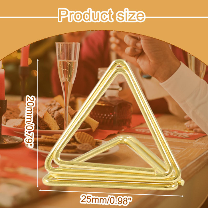 Bonsicoky 100 Pack Gold Place Card Holder - Triangle Shape Table Place Cards Holder - Mini Table Card Photo Picture Holders for Wedding Party Birthda