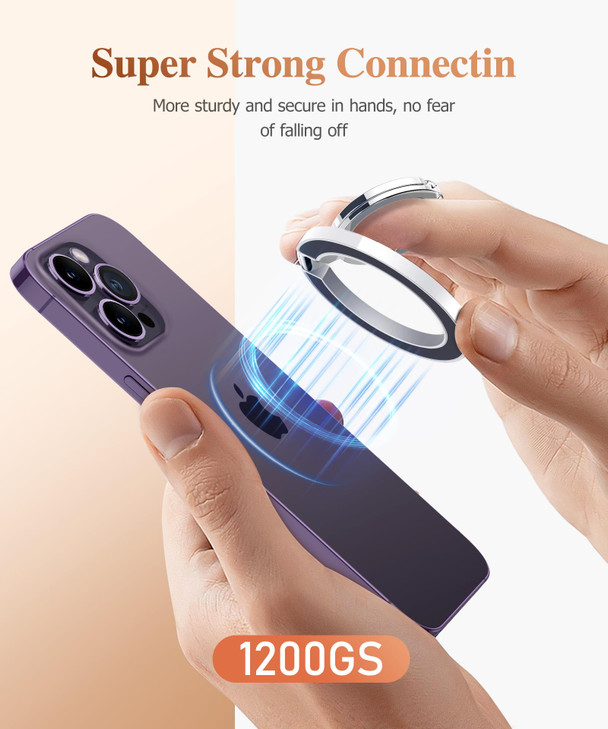 GVIEWIN Magnetic Phone Ring Holder, Compatible with MagSafe Phone Grip with Adjustable Stand, Magnet Phone Ring Kickstand for iPhone 17/16/15/14/13/1