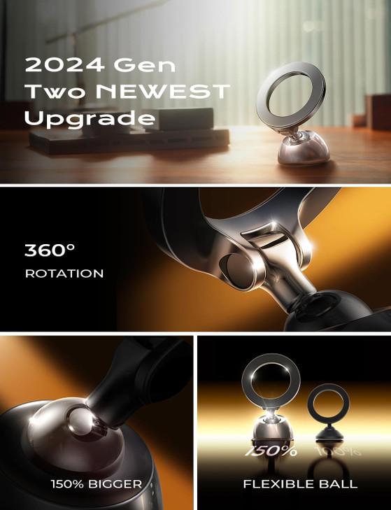 LISEN for MagSafe Car Mount [Strongest Magnet Power] Phone Mount for Car [Ultra Stable Exclusive Patent] All-Metal Magnetic Car Phone Holder Fit All