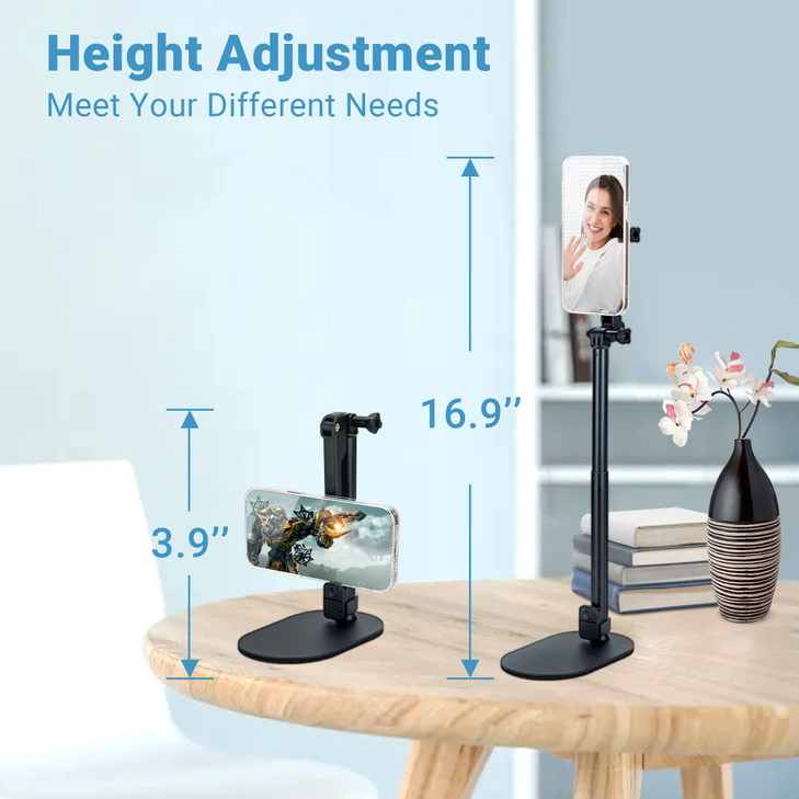 JJC Strong Magnetic Phone Desk Stand Compatible with MagSafe for iPhone 17 16 15 14 13 12 Pro Max Plus, MagSafe Case & All Smartphones, Height & Angl