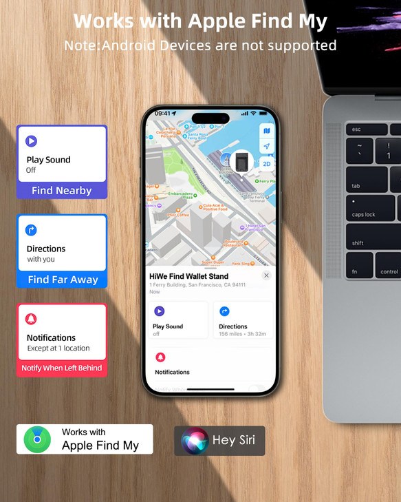 HiWe for MagSafe Wallet Stand with Find My, Anti-Lost Strongest Magnetic Wallet for iPhone 17/16/15/14/13/12 Series, 9 Cards Holder, Leather RFID, Ca