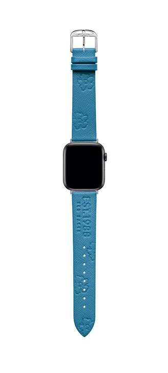 Ted Baker Light Blue Saffiano Leather Strap Logo & Magnolias for Apple Watch® (Model: BKS38S210B0)
