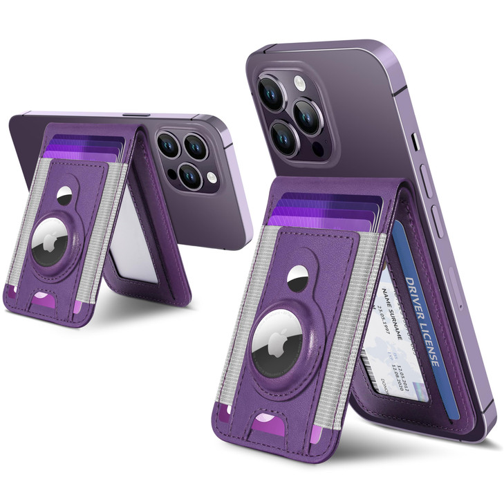 ExtreLife for Magsafe Wallet with Airtag Holder, Magnetic Wallet for iPhone 17/16/15/14/13/12 Series, 9-Card Holder, Open ID Window, Adjustable Stand