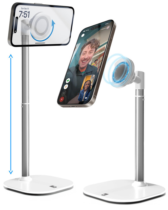 COOPER MagStand, Adjustable Magnetic iPhone Stand for Desk & Phone Holder for Video Recording, Compatible with MagSafe, Stand for iPhone 17 Pro Max,