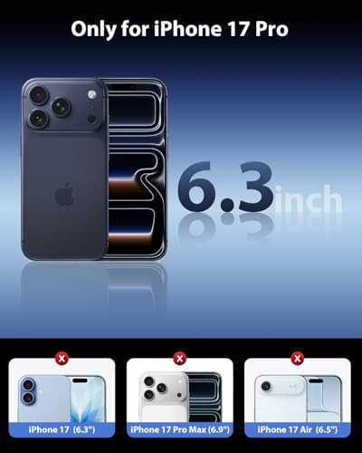 Mkeke Screen Protector Compatible with iPhone 17 Pro, 3 Pack Tempered Glass [9H+ Hardness] [Military-Grade Drop Protection] [Sensitive Touch] [Easy I