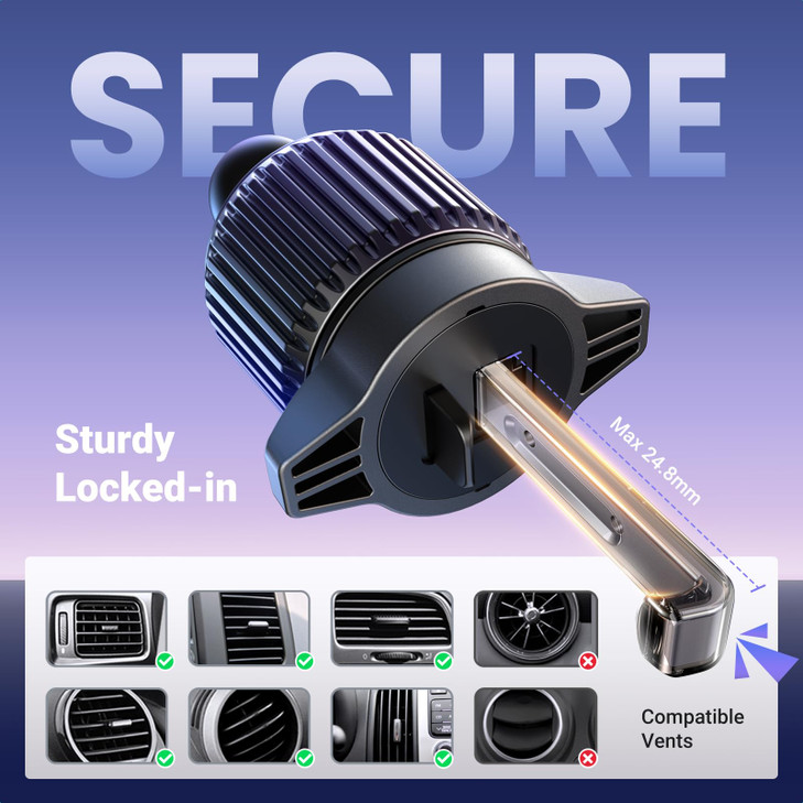 UGREEN Car Phone Mount for Magsafe Air Vent Car Mount Magnetic Phone Holder Compatible with iPhone 17 16 15 14 13 12 Pro Max, Strongest Magnet Black