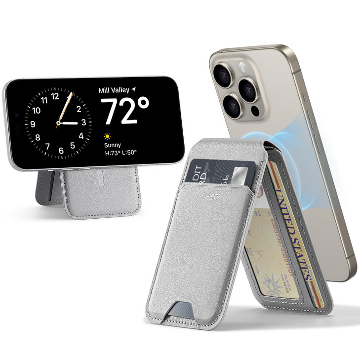 ESR Magnetic Wallet, Compatible with MagSafe Wallet with Adjustable Stand, for iPhone 17/16/15/14/13/12 Series, Not for iPhone 13/12 mini, 3 Card Hol
