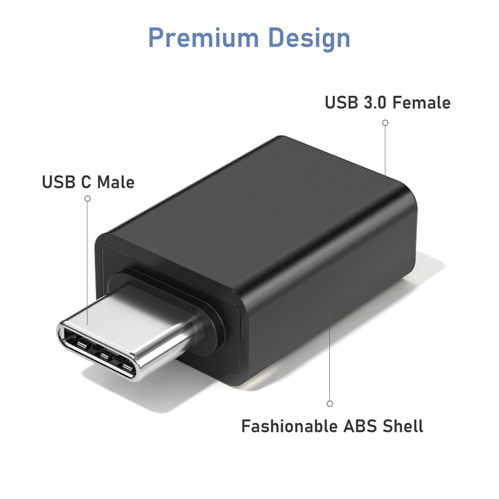 Basesailor USB C to USB Adapter 3Pack,Type C Male to USBA 3.0 Female Connector,Thunderbolt 4 OTG Converter for iPhone 17 16 16e 15 Max,Mac Pro,iPad 1