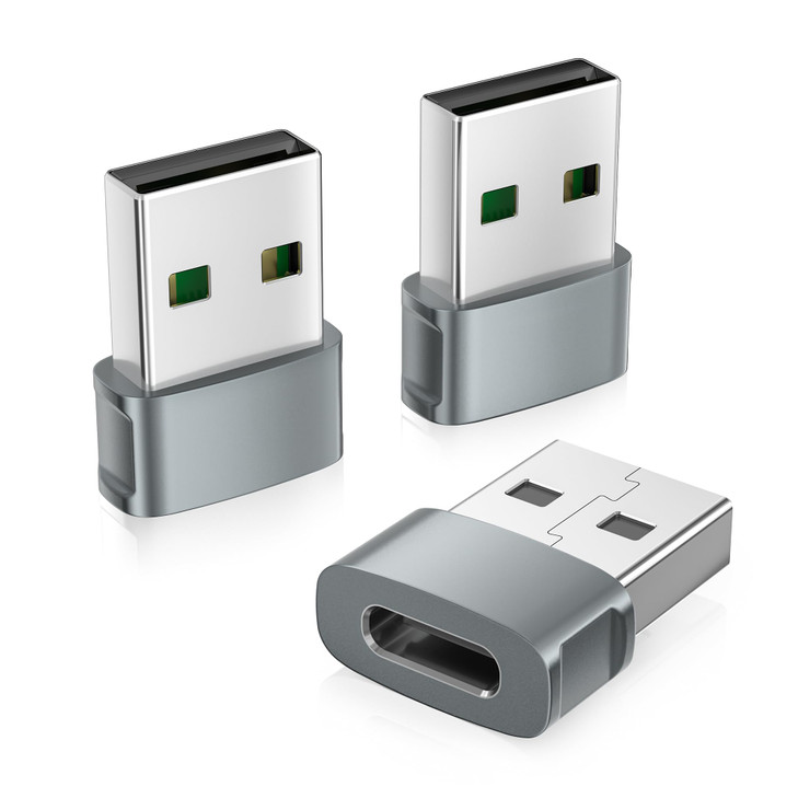 Basesailor USB to USB C Adapter 3Pack,Type C Female to A Male Car Charger USBC Car Converter for iPhone Air 17 16 16e 15 14 Pro Max,iWatch 11 10,iPad