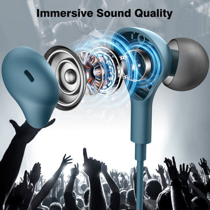 USB C Headphones for iPhone 17/16/15/Samsung S25/S24 Wired Earbuds with Microphone for Galaxy S23 S22 S21 S20 FE Magnetic Noise Canceling in-Ear Type