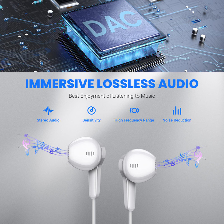 USB C Headphones for Google Pixel 10 9 Pro XL Fold 8a 8 7 6 A, Type C Earphone Noise Isolating Wired Earbud with Mic HiFi Stereo Cord Ear Bud for iPh