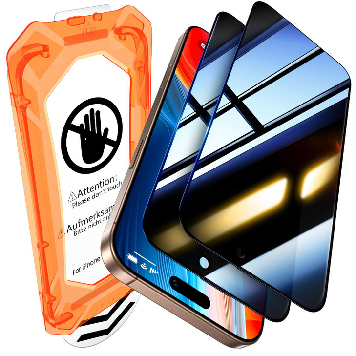 UniqueMe for iPhone 16 Pro Max Privacy Screen Protector, [Military Grade Shatterproof & 9H+ Hardness] Privacy Screen 16 Pro Max Tempered Glass Full C