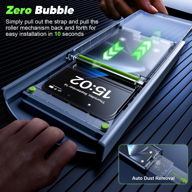 WSKEN for iPhone 16 Pro Max Screen Protector - [Top 9H+ Tempered Glass] [Zero Bubble] [Auto Dust-Remove] HD Military Grade 10X Shatterproof Full Cove