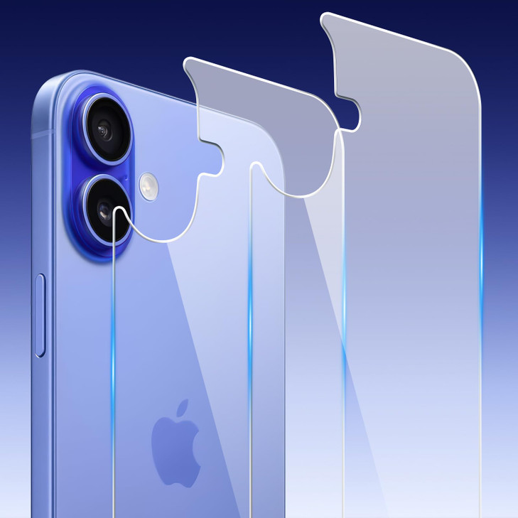 Siminsy 2 Pack Back Screen Protector for iPhone 16 Plus, Back Tempered Glass Protector, Anti-Scratch, Bare-Phone Touch Feeling for iPhone 16 Plus [6.